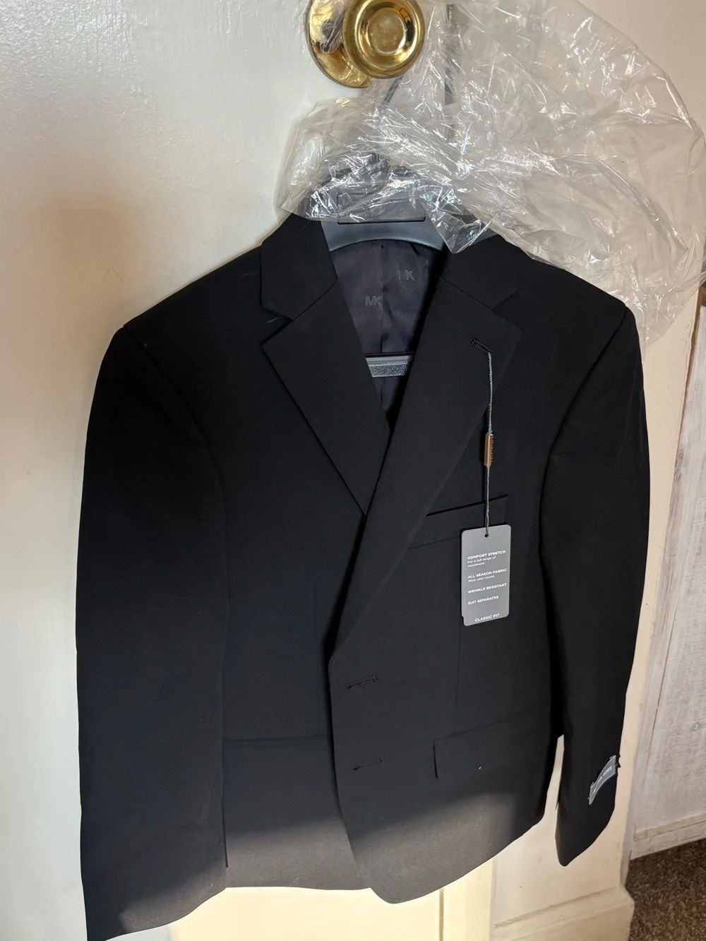 Michael Kors Black Classic Fit Stretch Boys' Suit Jacket